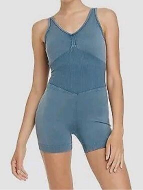 JoyLab Target Seamless Athletic Romper Biker Short Slate Blue M